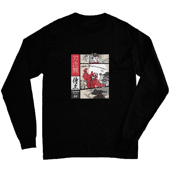 aesthetic clothes geisha ninja 2Samurais comics books style Long Sleeves