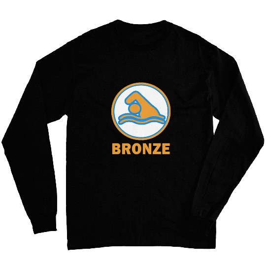 Swimming Pool Bronze Test Passed Swimming Badge Bronze Float 2 Long Sleeves