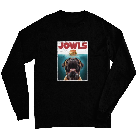 Cute English Mastiff Jowls Burger Bullmastiff Dog Mom Dad Long Sleeves