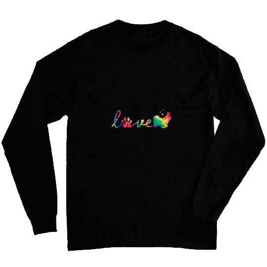 Love Shih Tzu Tie Dye Paw Mom Dad Long Sleeves