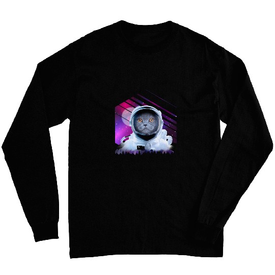 Astronaut Cat Astronomy Galaxy Cat Astronaut Long Sleeves
