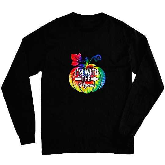 Im With Pigeon Couple Matching Halloween Costume Tie Dye Long Sleeves