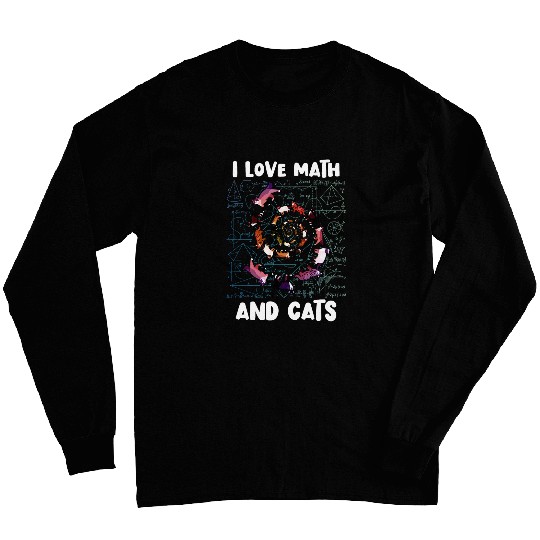 I Love Math And Cats Funny Mathematics Kitten Feline Spiral Long Sleeves