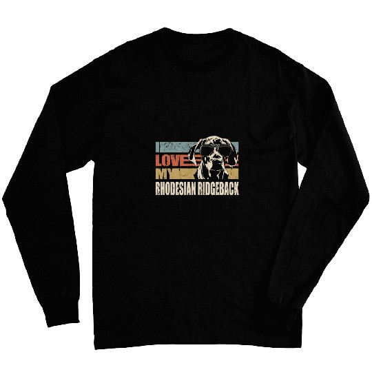 I Love My Rhodesian Ridgeback Cool Dog vintages Retro Long Sleeves