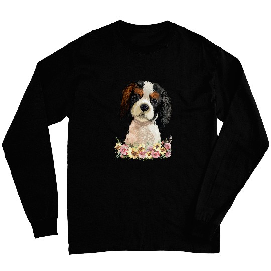 Floral Cavalier King Charles Spaniel Long Sleeves