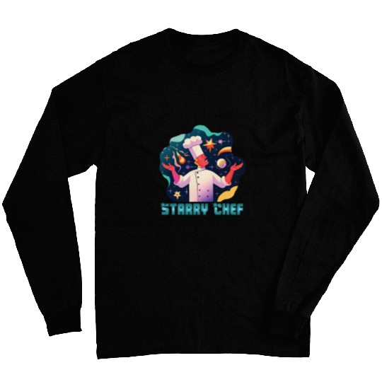 Celestial Cuisine Starry Chef Design Culinary Creativity Long Sleeves