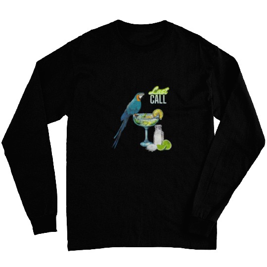 Last Call Funny Parrot Cocktail Vacation Holiday Design Long Sleeves