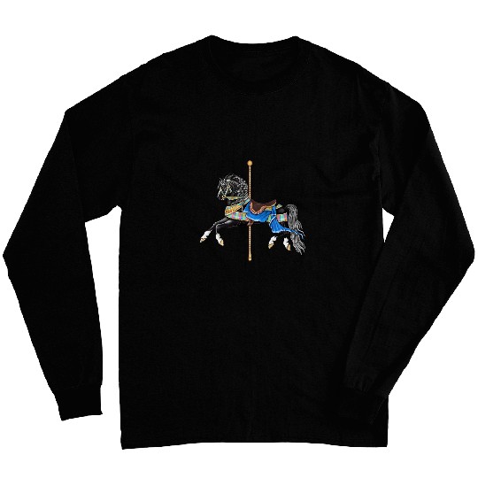 Black Stallion Carousel Horse Long Sleeves