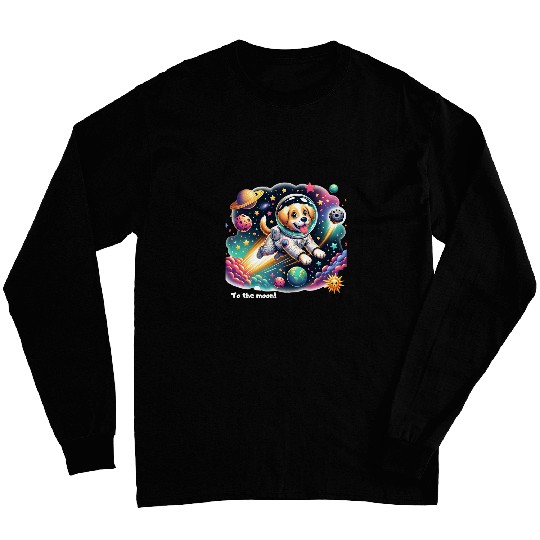 Cosmic Astronaut Adventure Space Shuttle Dog Long Sleeves