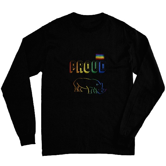 Proud Rhinoceros LGBT Flag Pride Clothing Transgender Pride Long Sleeves