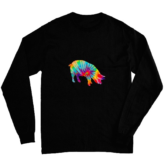 Pig Tie Dye vintages Farm Animal Farmer Long Sleeves
