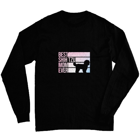 Funny Shih Tzu Mom Art For Women Girl Mothers Day Dog Lover Long Sleeves