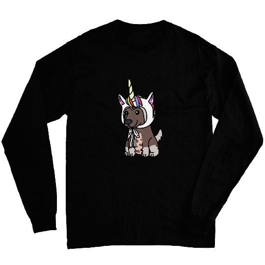 Chinese Crested Unicorns Hat Funny Dog Gift Long Sleeves