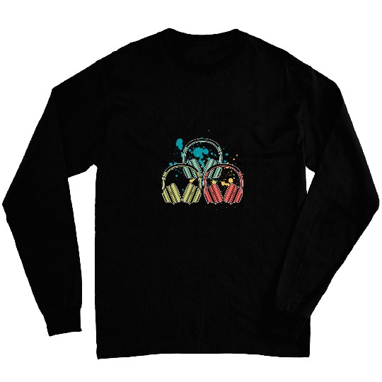 Eighties Music Lover 80s Generation Music Headphones Long Sleeves