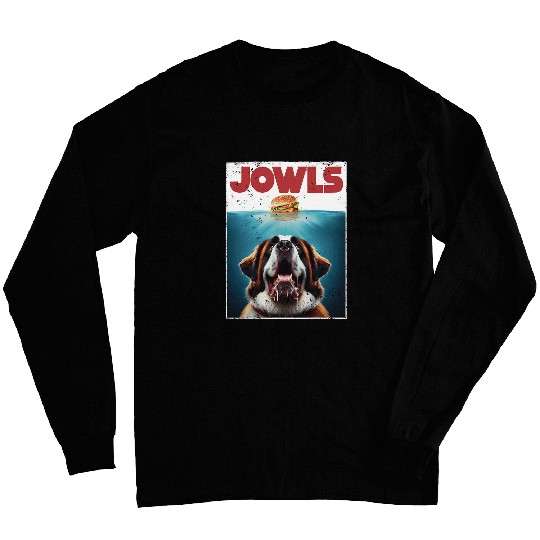 Funny St  Bernard Jowls Burger Saint Giant Dog Mom Dad Long Sleeves