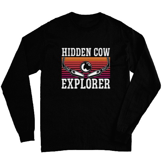 Cow Lover Hidden Cow Explorer Pinball Machines vintages Gaming Long Sleeves