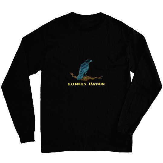 Lacrosse Gift Lonely Raven Graphic tees for men 2women Long Sleeves