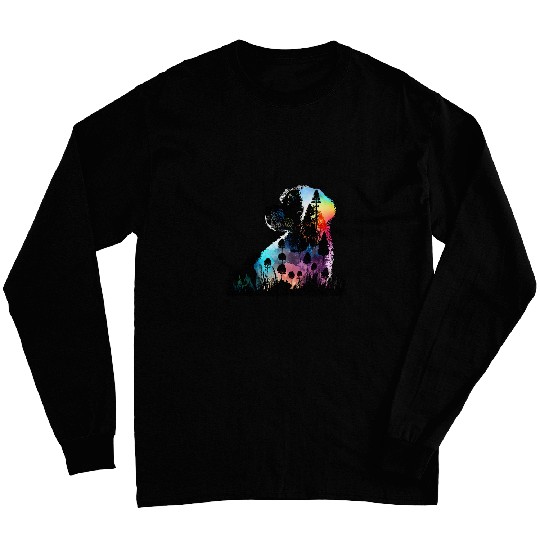 Colorful Wilderness Nature Portuguese Water Dog Reflection Long Sleeves
