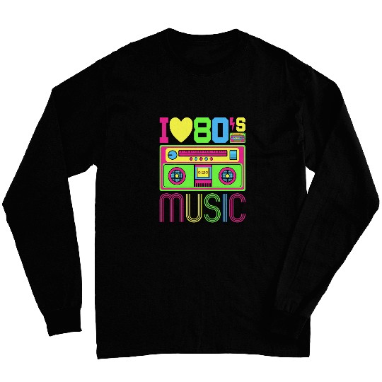 I Love 80s Music 1980s Fashion Outfit Eighties Style Costume Long Sleeves