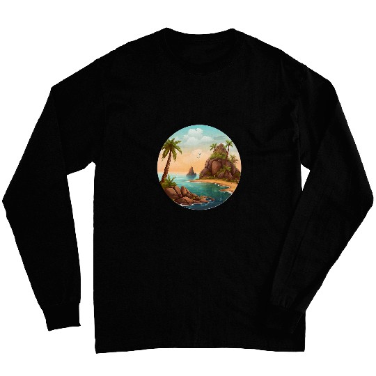 Lacrosse Gift Lost Tropical Beach Long Sleeves