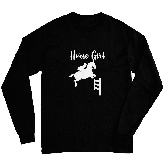 Horse Lover Girl Show Jumping Horseback Riding Equestrian Long Sleeves
