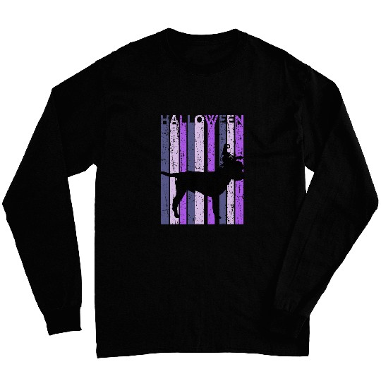 Border Terrier Witch Hat Halloween Spooky Creepy Purple Long Sleeves