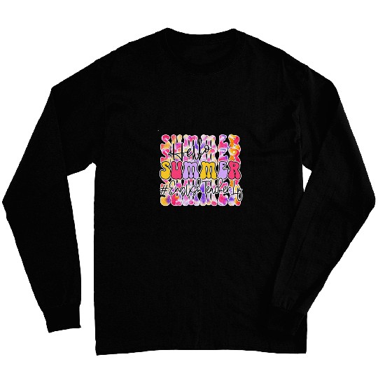 English Teacher Life Hello Summer Tie Dye Summer Off for Tea Long Sleeves