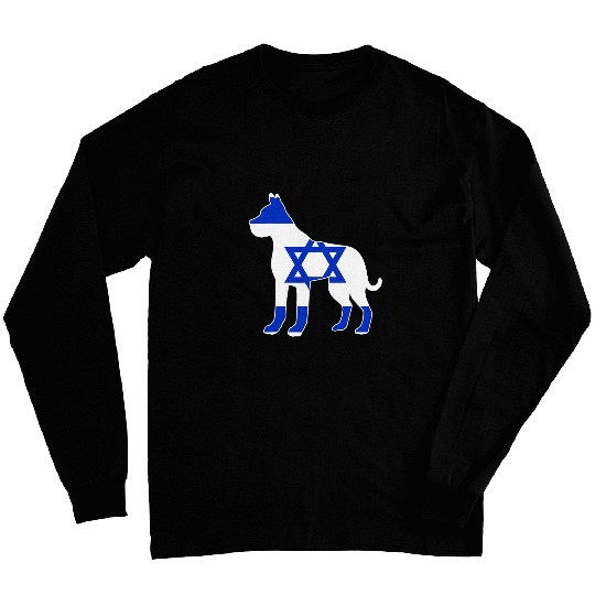 Boxer Silhouette Flag of Israel Long Sleeves