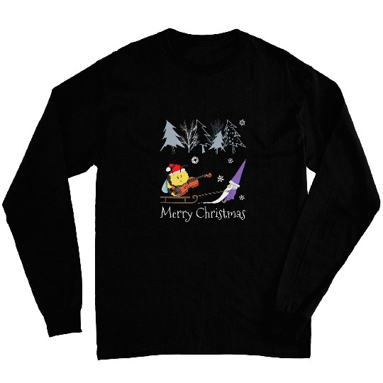 Funny Santa Bumblebee Violin Gnome Music Viola Musician Xmas Long Sleeves
