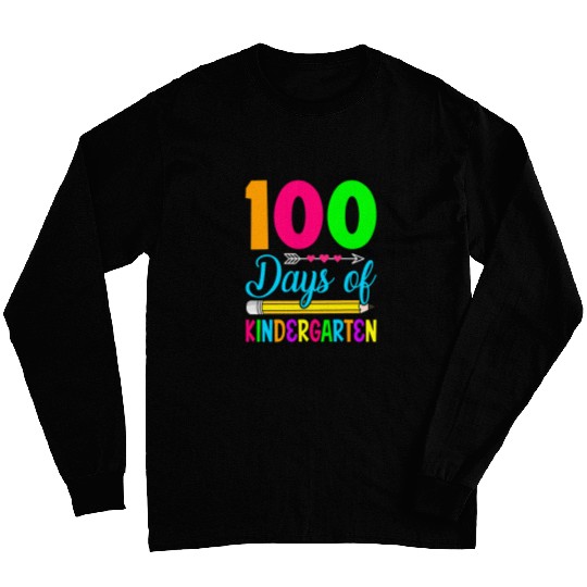 100 Days Of Kindergarten 100th Day Of School Student Teacher 4 Long Sleeves