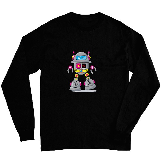Robots Rule vintages Retro Robot Toy Robotics Engineering 24 Long Sleeves