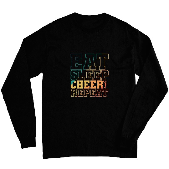 Eat Sleep Cheer Repeat Cheerleader Gymnastics Sport Long Sleeves