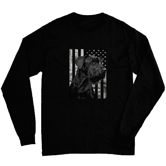 American Flag Mardi Gras Schnauzer Dog Cute Puppy Lover Long Sleeves