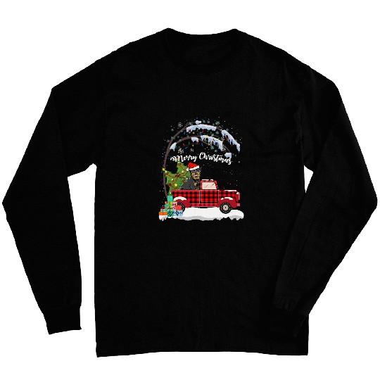 Dog Rottweiler Christmas Truck Tree Mom Dad Cat Lover Christmas Long Sleeves