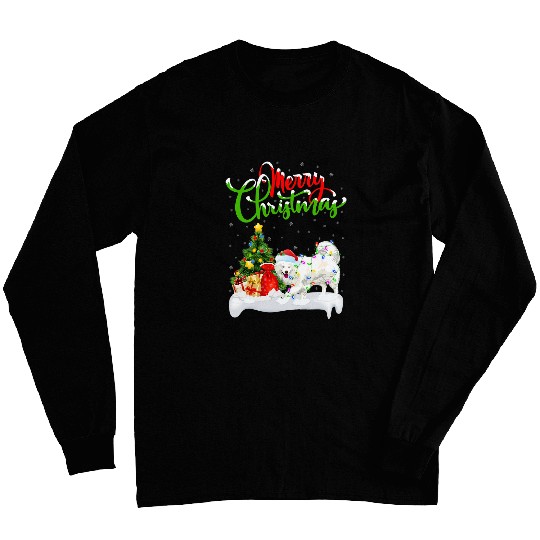 Dog Samoyed xmass Decorations Santa Samoyed Dog Christmas Long Sleeves