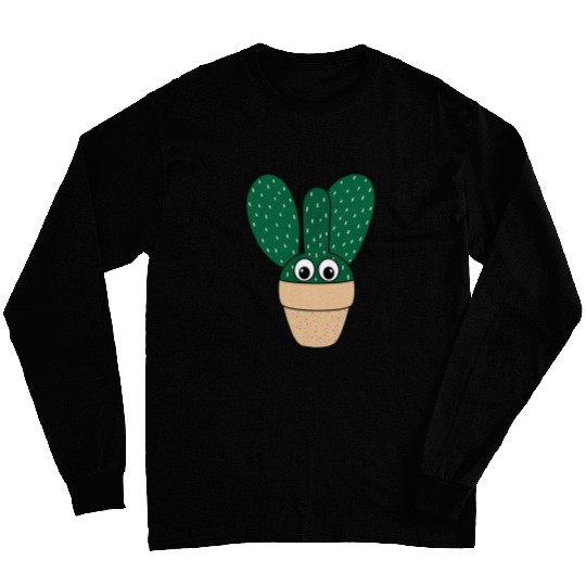 Bunny Ears Cactus In Dotted Terracotta Pot Long Sleeves