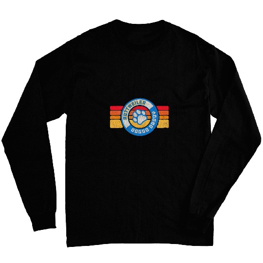 Dog Rottweiler Retro Rottweiler Doggo Daddy 80s vintages Dog Dad Long Sleeves