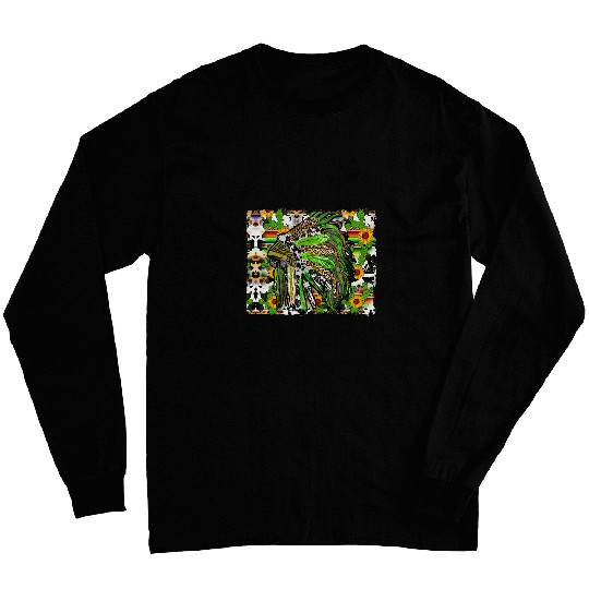 Indian Feather Headdress Western Native American Chief Long Sleeves
