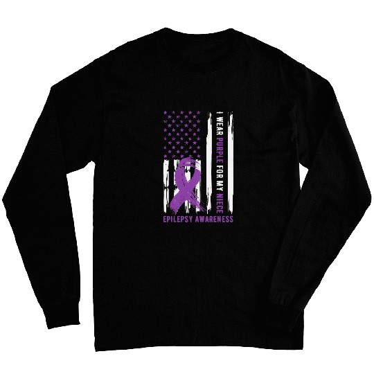 I Wear Purple For My Niece Epilepsy Awareness Month Long Sleeves