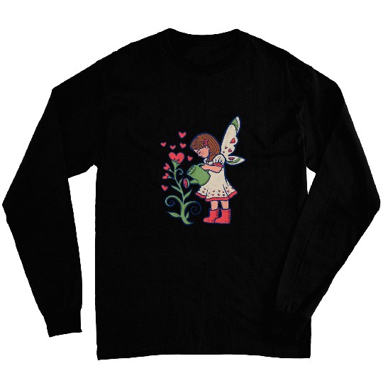 Gardening Fairy Art Cute Garden Fairies design Gardener Long Sleeves