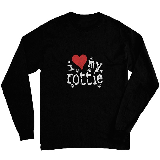 Dog Rottweiler Lover Gift Novelty I Love My Rottie Rottweiler Long Sleeves