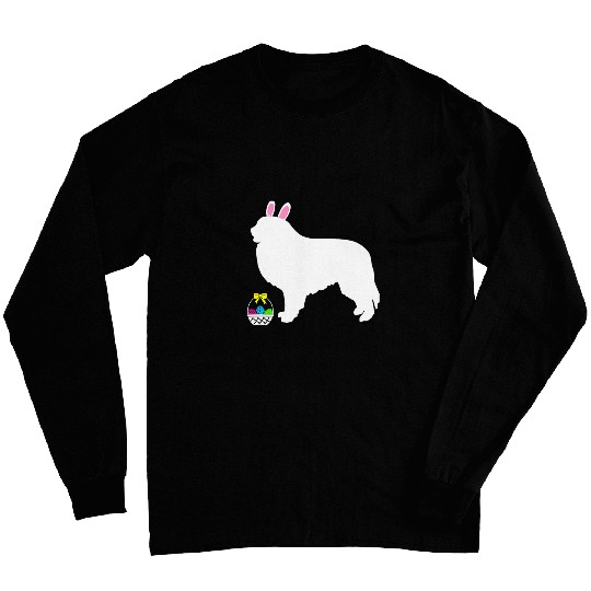 Great Pyrenees Easter Bunny Dog Silhouette Long Sleeves