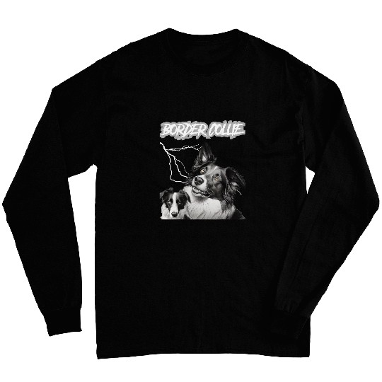Border Collie Goth Puppy Punk Rock 80s Alternative Long Sleeves