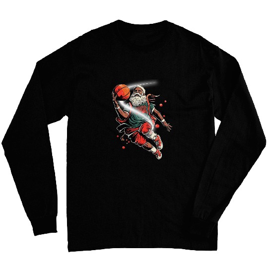 Happy Kwanzaa Merry Kwanzaa Santa Black Christmas Basketball 2 Long Sleeves