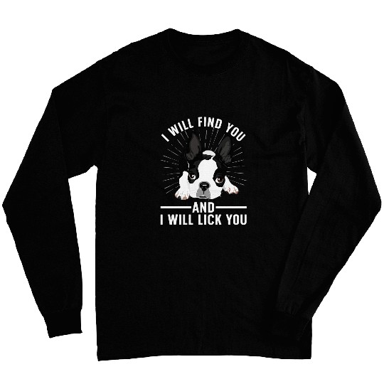 Cute Boston Terrier Art For Men Women Boston Terrier Lover Long Sleeves