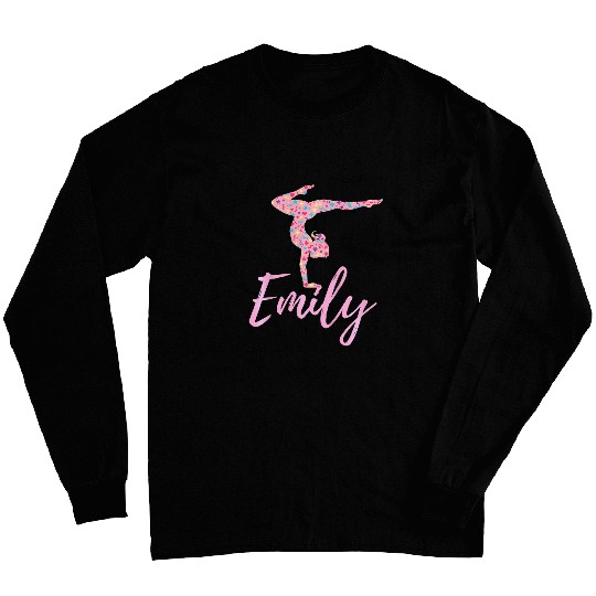 Kids Personalized Gymnastics Emily Name Gymnast Girls Toddlers Long Sleeves
