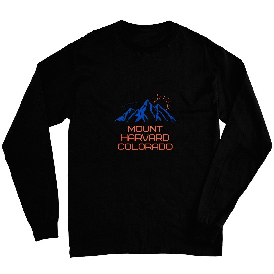 Hiking Mount Harvard Colorado Mountain Climbing Tee For Men Long Sleeves