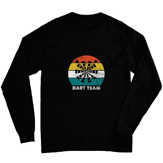 Dart Team Funny Retro vintages Style Dart Lover Player Coach Long Sleeves