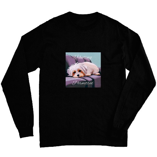 Cute Little Yorkshire Terrier Dog Pouting Long Sleeves