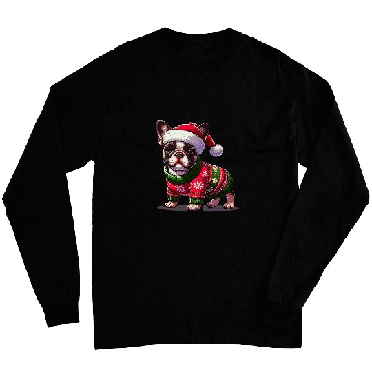 Christmas French bulldog in holiday costume for dog lovers Long Sleeves
